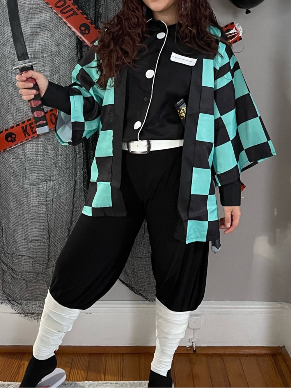 Tanjiro Men's Checkerboard Kimono Costume/ Cosplay